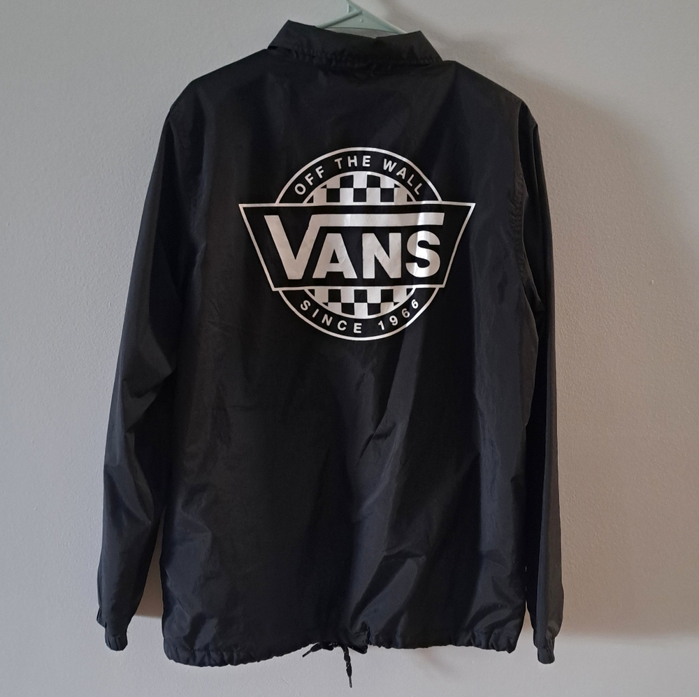 Vans Off The Wall Big Logo Windbreaker Jacket Black Size M